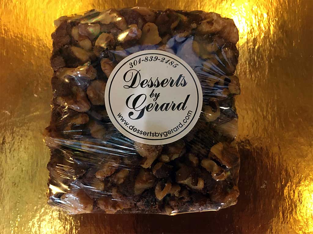 Individual Brownie with Nuts - dessertsbygerard.com